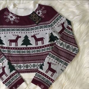 NWT Christmas Sweater crop top